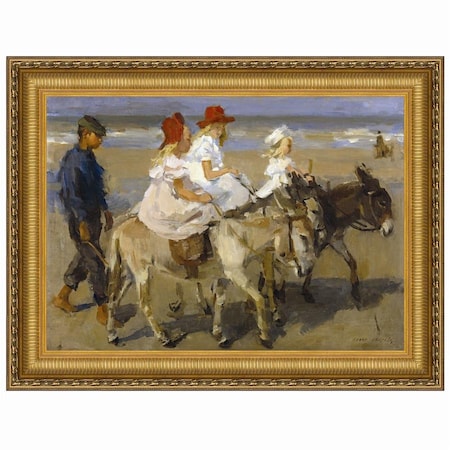 Donkey Rides On The Beach, 1901: Canvas Replica Painting: Small
